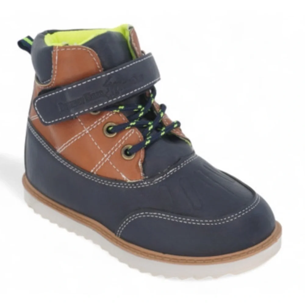 Beverly Hills Polo Club faux leather work boots Velcro strap size 6 baby new